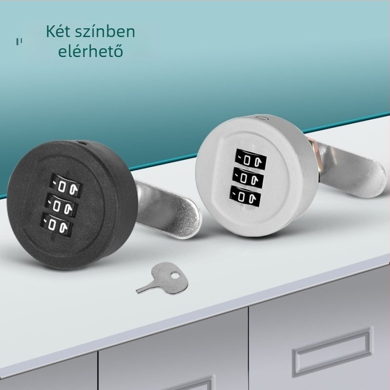 Strength 3‑pozíciós nyelvű zár fiókos szekrényekhez és szekrényekhez | Műanyag + ötvözet | Modern letisztult stílus