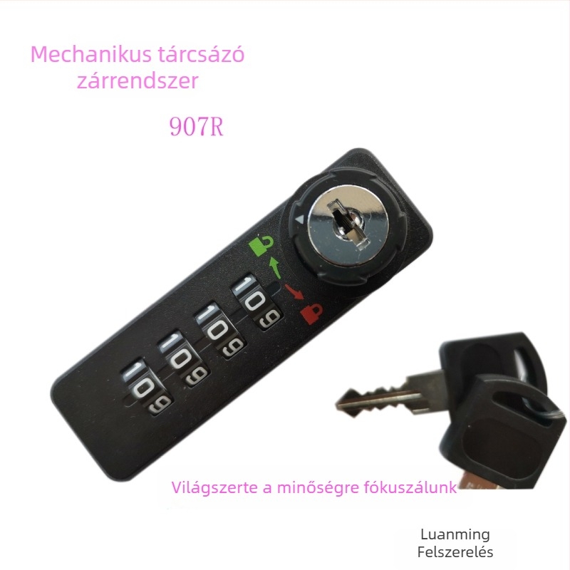 Mechanikus tárcsás zár előre háromszori kombinációval, 180° forgás, 4 számjegyű kód, modell 907R