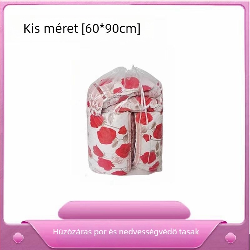 PE paplanzsák, átlátszó hengeres modell, szerelés nélkül, költöztetéshez és tároláshoz paplanokhoz és ruházathoz, modern minimalista stílus