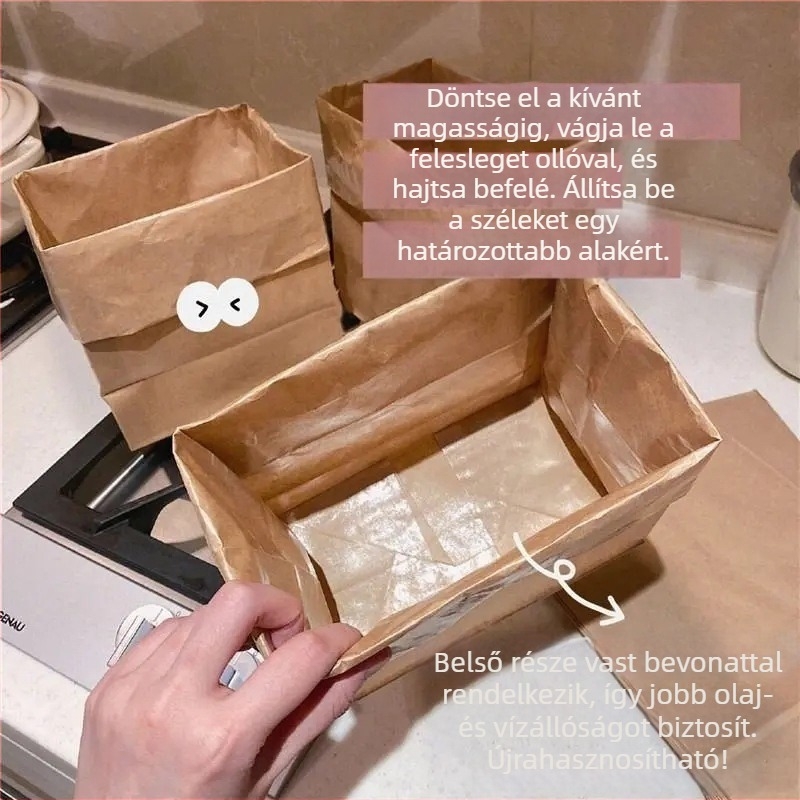 Kraftpapírból készült kocka alakú tároló tasakok – Többfunkciós asztali szervező, modern stílus