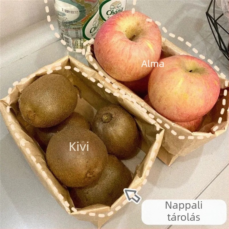 Kraftpapírból készült kocka alakú tároló tasakok – Többfunkciós asztali szervező, modern stílus