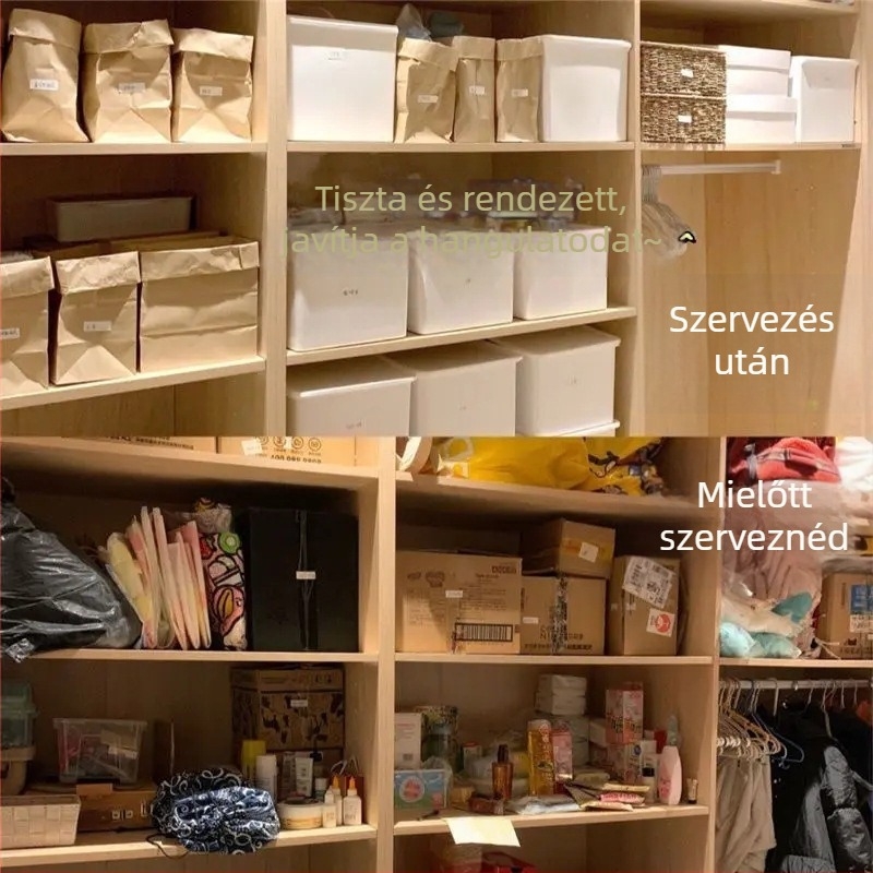 Kraftpapírból készült kocka alakú tároló tasakok – Többfunkciós asztali szervező, modern stílus