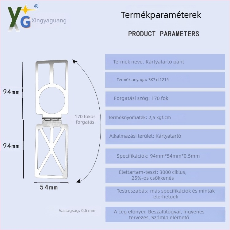 Mobiltelefonhoz mágneskártyatartó dampoló csuklóval és 170°-os forgócsuklóval, Power Bank állvány