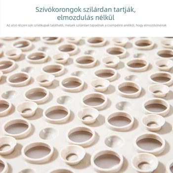 Négyzet alakú PVC fürdőszobai csúszásmentes szőnyeg szívókorongokkal – modern minimalista stílus