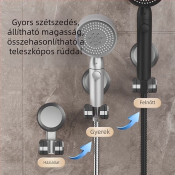 Boonen zuhanytartó mobil vákuumcsészével és ragasztó alappal, ABS anyag, világos luxus stílus