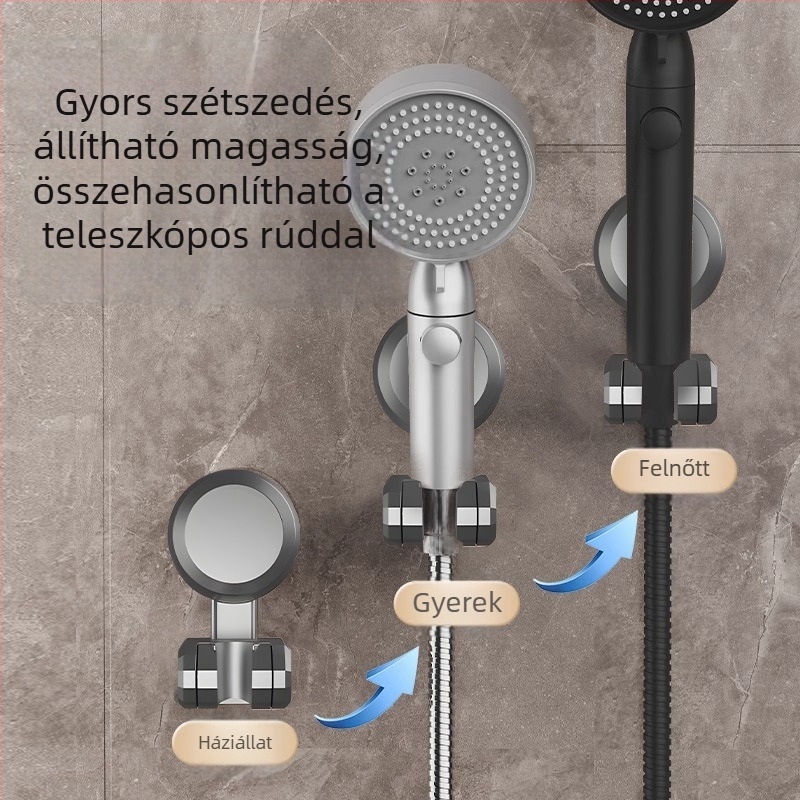 Boonen zuhanytartó mobil vákuumcsészével és ragasztó alappal, ABS anyag, világos luxus stílus