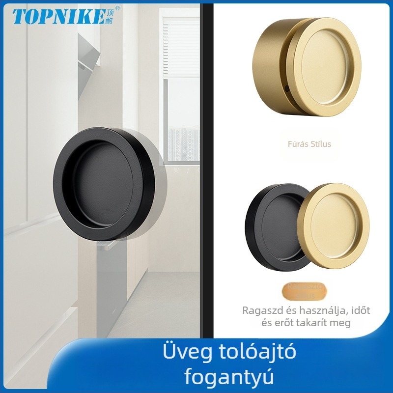 Csúszóajtó fogantyú alumínium ötvözetből, üvegajtók és szekrények számára, TNHE53 modell, modern minimalist stílus