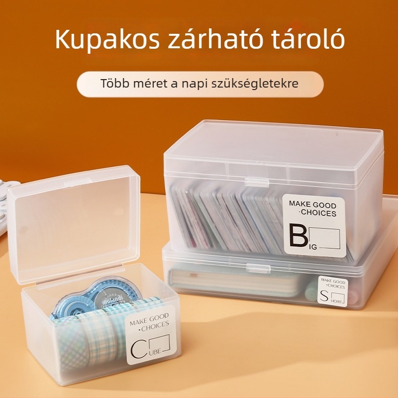 Írószertároló doboz fedéllel - PP anyag; kapacitás: egy rekesz; felhasználás: íróasztalra; stílus: modern minimalistizmus