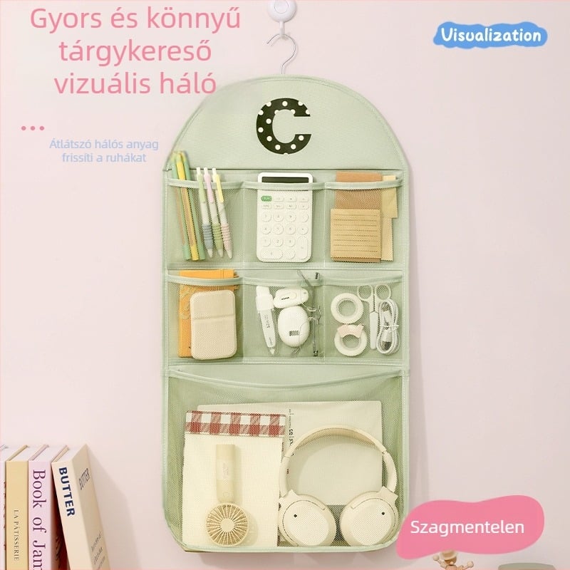 Bei Lian ABC falra szerelhető tároló zsák – poliészter, többfunkciós szervező fehérneműk, kozmetikumok és apró dolgok számára
