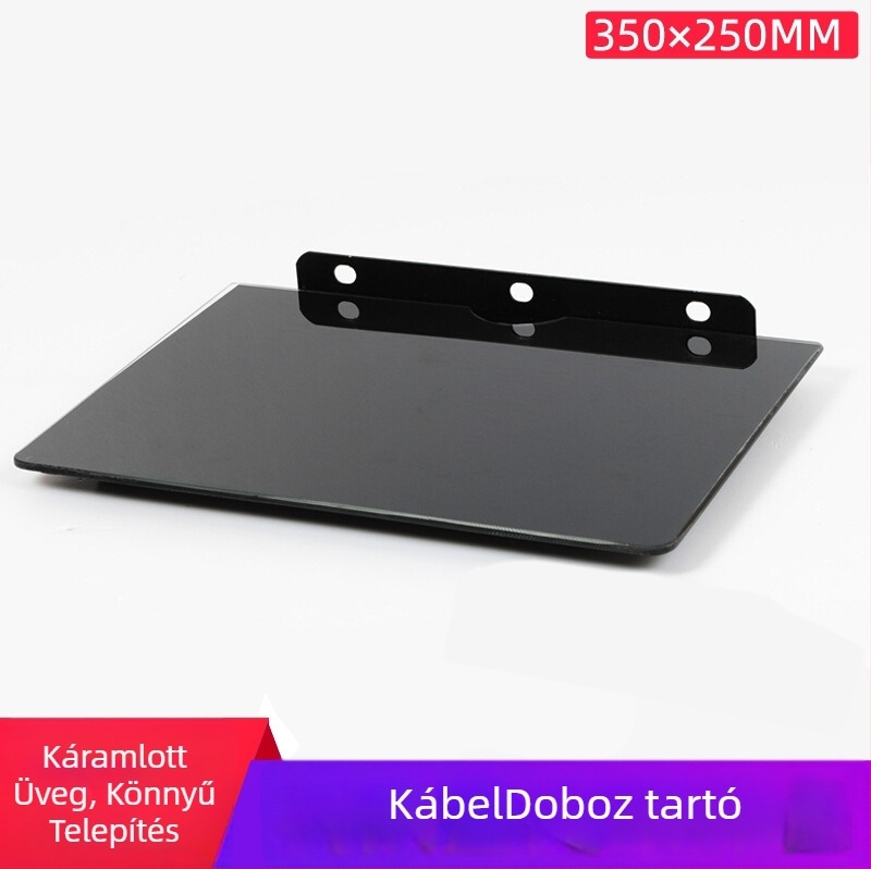 Vastag edzett üvegből készült tárolóállvány set-top boxhoz, TV/DVD tartó és router mellé, univerzális kompatibilitás