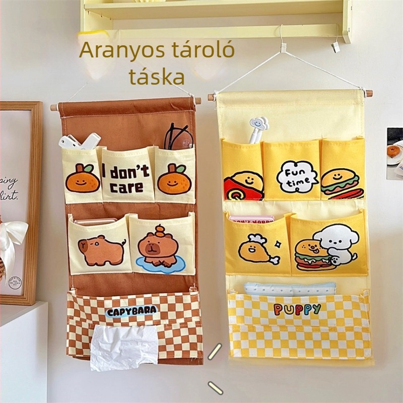 Függő tárolózsák - többfunkciós, anyaga mű bársony, falra/szekrénybe, hálószobai tárolás