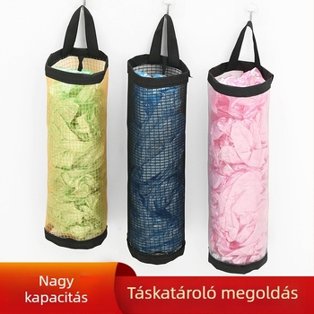 Fali poliészter anyagú szemeteszsák-tároló, nagy kapacitású, konyha, többfunkciós