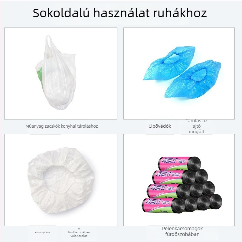 Fali poliészter anyagú szemeteszsák-tároló, nagy kapacitású, konyha, többfunkciós