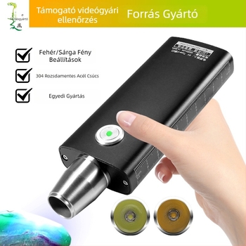 Jáde azonosító zseblámpa — újratölthető LED kézi világító lámpa ékszerek és jáde azonosításához, 5W, 4000mAh, hatótáv ≥500 m, power bank funkció