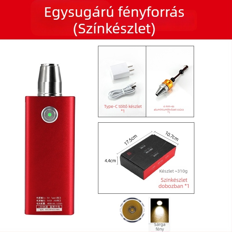 Jáde azonosító zseblámpa — újratölthető LED kézi világító lámpa ékszerek és jáde azonosításához, 5W, 4000mAh, hatótáv ≥500 m, power bank funkció