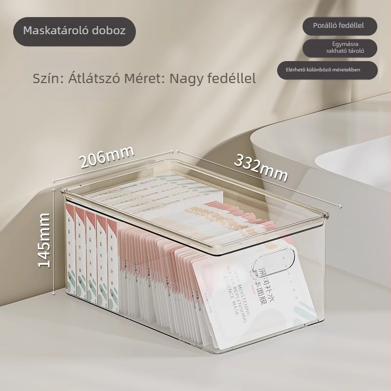 Kozmetikai tároló doboz, akril asztali rendező a bőrápoláshoz, nagy kapacitású tárolókosár, Egarda