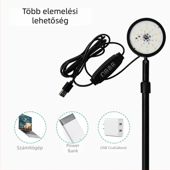 Intelligens LED növény növesztő lámpa, teljes spektrum, 28 LED, 2000 lm, alumínium ház IP65, bemenet 5 V