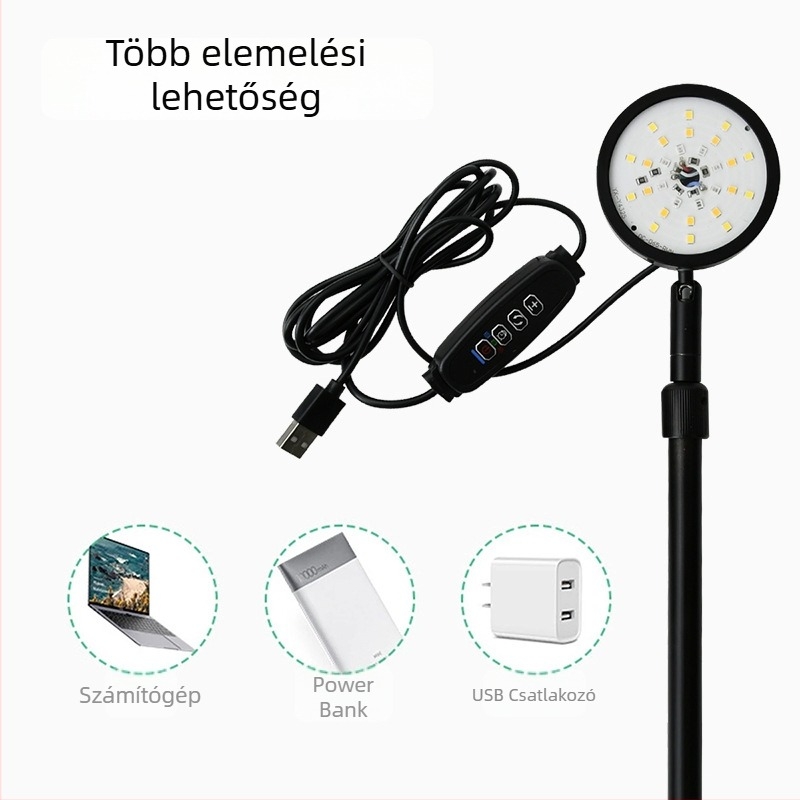 Intelligens LED növény növesztő lámpa, teljes spektrum, 28 LED, 2000 lm, alumínium ház IP65, bemenet 5 V