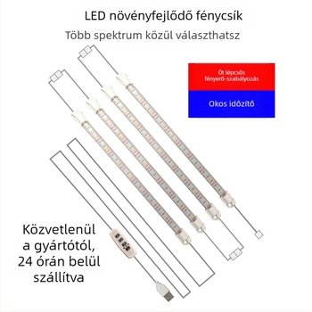 Beépített növényvilágító LED szalag üvegházhoz – 40 LED, 3000 lm, IP66, 220V, 6500K