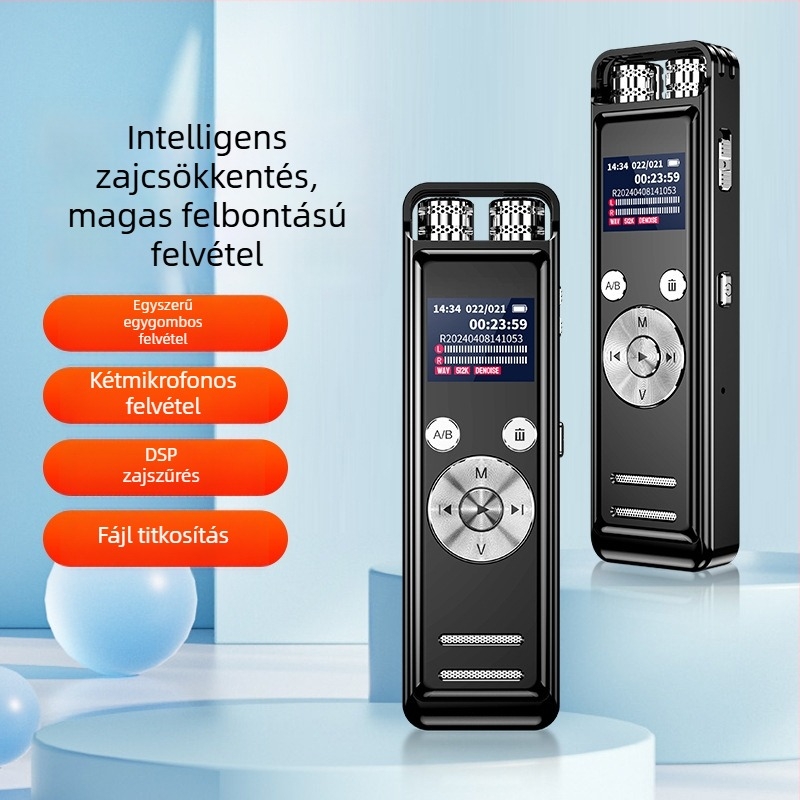 Felvételi toll ZD43B — WAV formátum, 5700 perc felvétel, 10 m hatótávolság, USB 2.0, ház cinköntvény