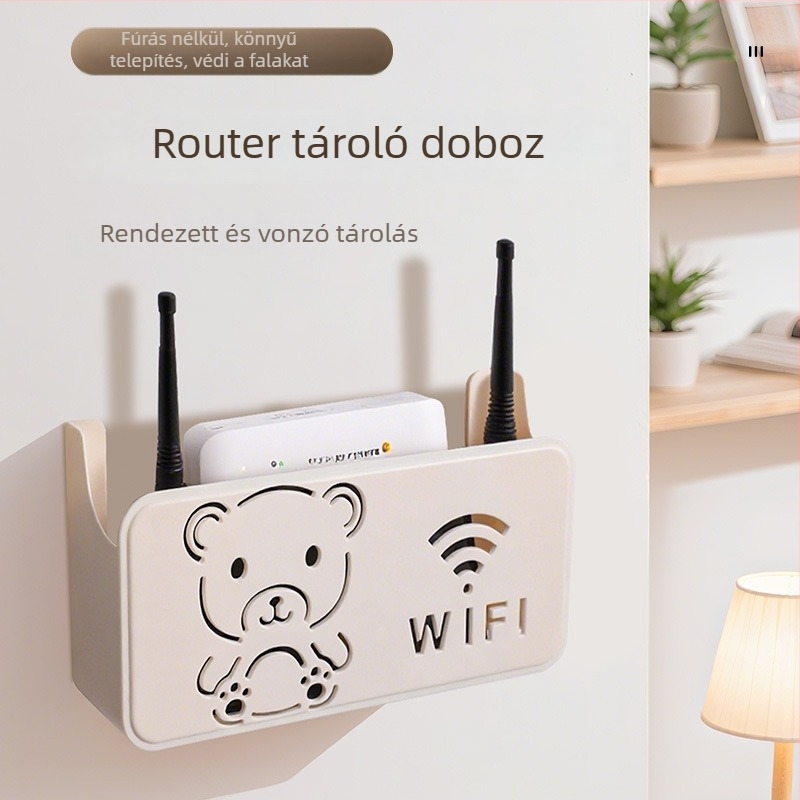 Faliúj tároló állvány routerhez és set-top boxhoz – PP anyag, 1 réteg, 50 darabos készlet, egyszerű, modern dizájn
