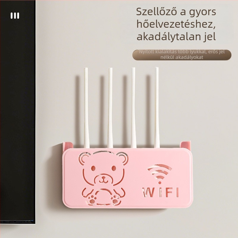 Faliúj tároló állvány routerhez és set-top boxhoz – PP anyag, 1 réteg, 50 darabos készlet, egyszerű, modern dizájn