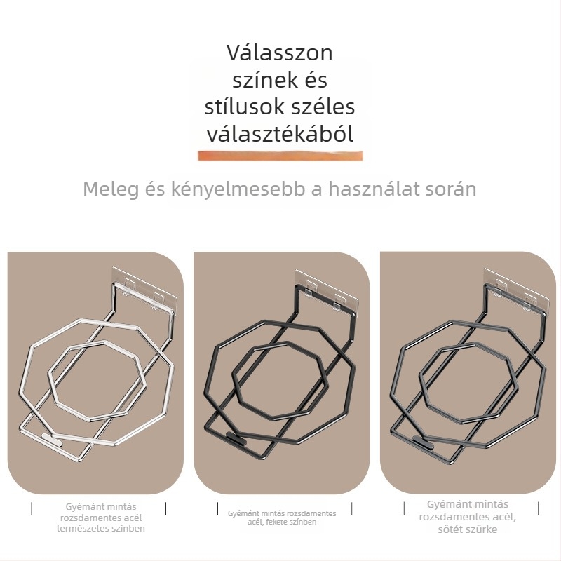 Fali mosdó alatti tárolópolc, furatmentes, rozsdamentes acél, 1 szint, fürdőszoba