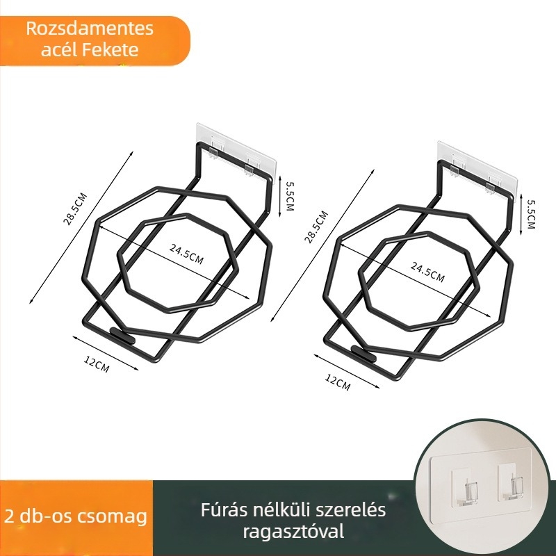 Fali mosdó alatti tárolópolc, furatmentes, rozsdamentes acél, 1 szint, fürdőszoba