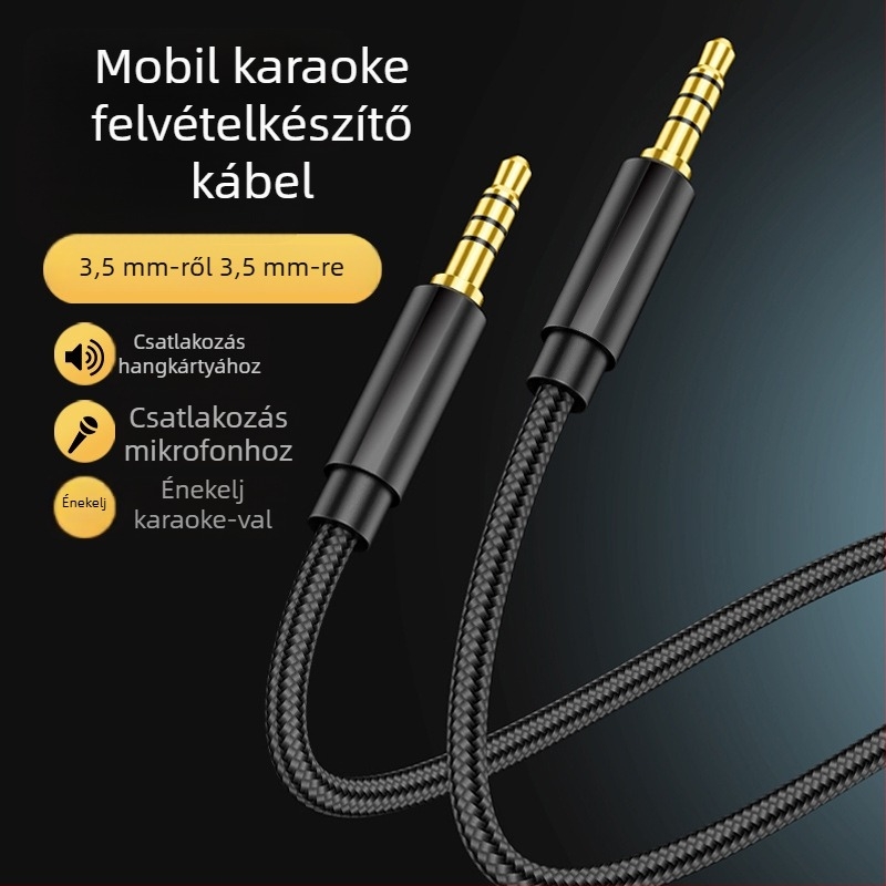 RXIX Luo 4-csatornás 3,5 mm-es férfi-férfi audio kábel, aranyozott csatlakozók, réz vezető