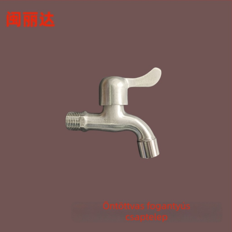 Rozsdamentes acélból készült csap mosógéphez és mosogatógéphez, modell 1001, egytengelyes kivitel, kulccsal nyitható, teljes réz szeleppel