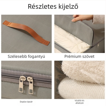 Fedéllel ellátott tároló doboz, 60 L kapacitás, összecsukható, nem szőtt anyagból