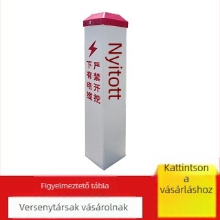 FRP figyelmeztető oszlopok gáz- és olajvezetékekhez; PVC vízellátó jelzőoszlopok; cementes energia- és közműoszlopok; II. osztályú fényvisszaverő fólia; szitanyomásos nyomtatás; alakzatok négyzet, kör, háromszög; testreszabható