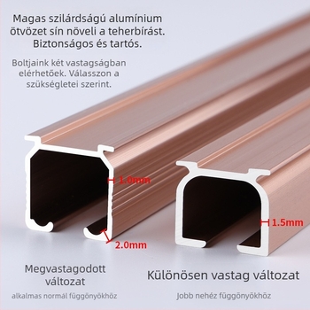 Morant alumínium ötvözet függöny sín – dupla sín, felső rögzítés, kampó típus, teleszkópos görgő, modern minimalizmus