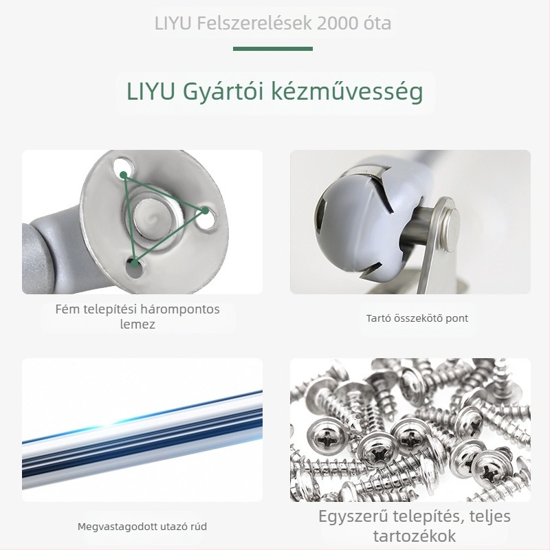 LIYU pneumatikus gázrugó szekrény- és tatami ajtókhoz – felső nyitóajtó tartás, teleszkópos rúd, modell LIYU-pneumatic lever