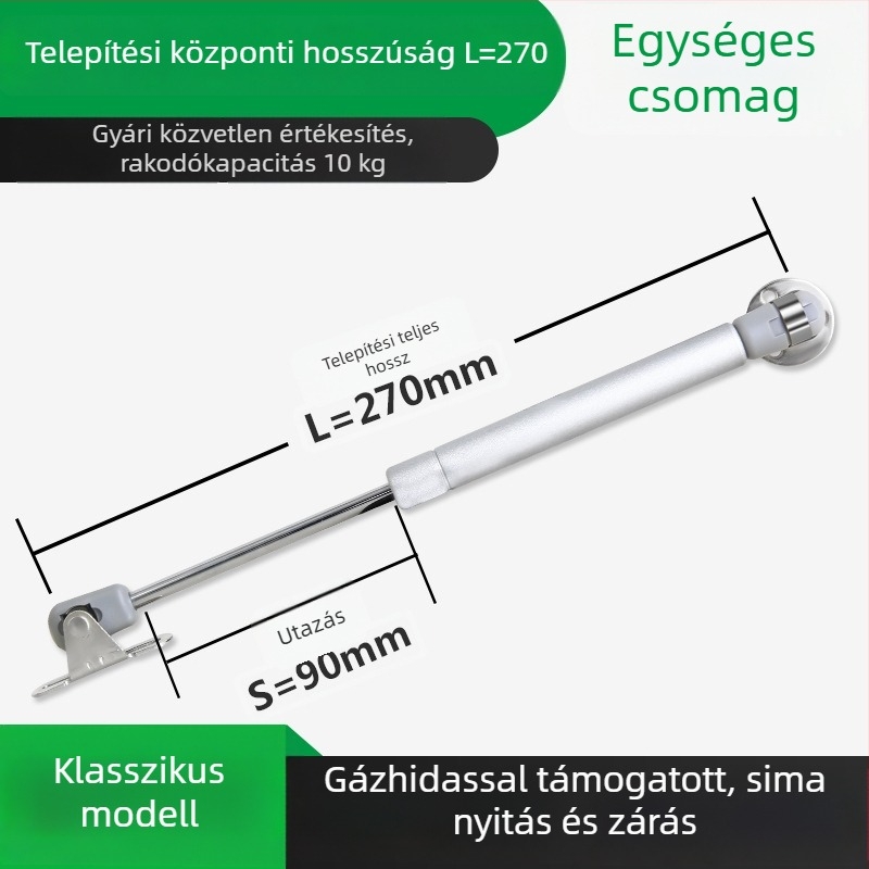 LIYU pneumatikus gázrugó szekrény- és tatami ajtókhoz – felső nyitóajtó tartás, teleszkópos rúd, modell LIYU-pneumatic lever
