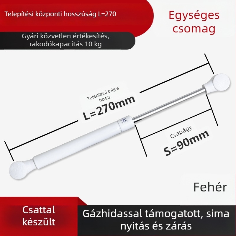 LIYU pneumatikus gázrugó szekrény- és tatami ajtókhoz – felső nyitóajtó tartás, teleszkópos rúd, modell LIYU-pneumatic lever