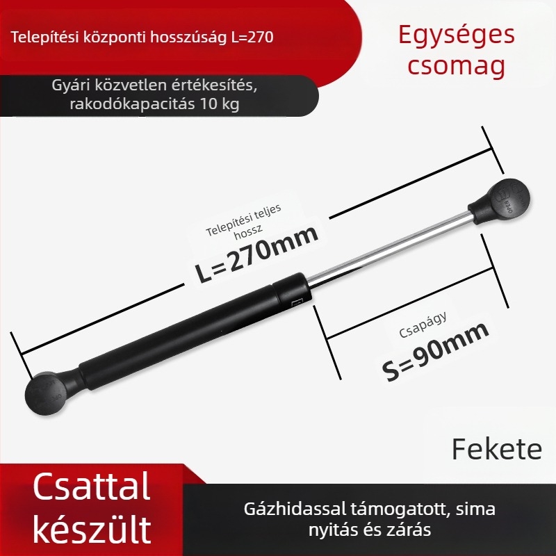 LIYU pneumatikus gázrugó szekrény- és tatami ajtókhoz – felső nyitóajtó tartás, teleszkópos rúd, modell LIYU-pneumatic lever
