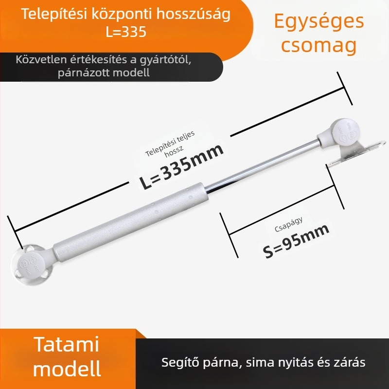 LIYU pneumatikus gázrugó szekrény- és tatami ajtókhoz – felső nyitóajtó tartás, teleszkópos rúd, modell LIYU-pneumatic lever