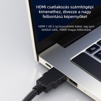 HDMI osztó 1 bemenet 2 kimenet, 0,3 m, aranyozott réz, HDMI kábel