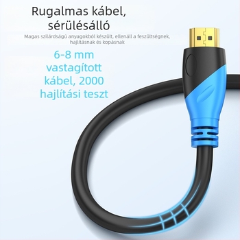 HDMI 2.0 kábel 4K/60Hz kijelzőkhöz – CCS vezeték, aranyozott HDMI csatlakozók, számítógép/TV/monitor/projektor kompatibilis