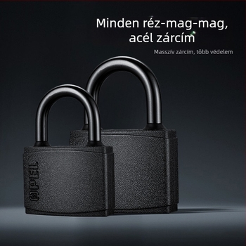 Háztartási lakat, vas testtel és rézmaggal, modell W-Black-TK, alkalmas kapukhoz, raktárakhoz, teherautókhoz, börtönökhöz, szekrényekhez és utazótáskákhoz.