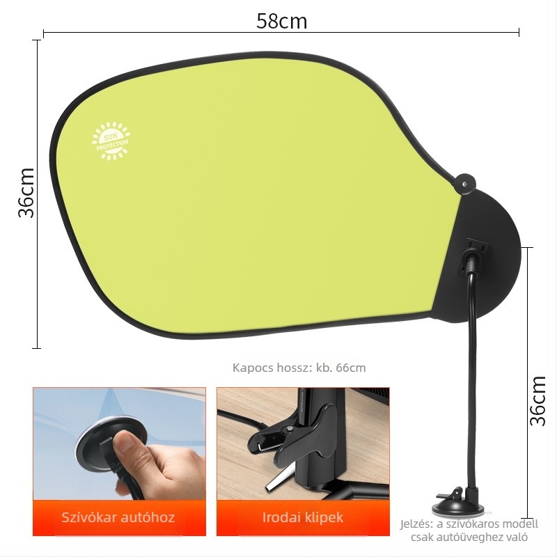 Autóablak napellenző ventuzával – anti‑reflexiós pajzs, alumíniumfólia