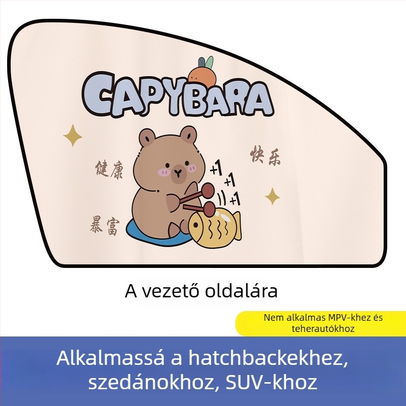 Autó mágneses napvédő oldalsó ablakfüggöny – karikatúra dizájn, gradient minta, egyszerű stílus, PVC (PVC; mágneses rögzítés; univerzális modellek; gradient minta)