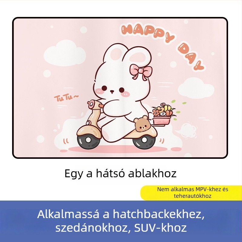 Autó mágneses napvédő oldalsó ablakfüggöny – karikatúra dizájn, gradient minta, egyszerű stílus, PVC (PVC; mágneses rögzítés; univerzális modellek; gradient minta)