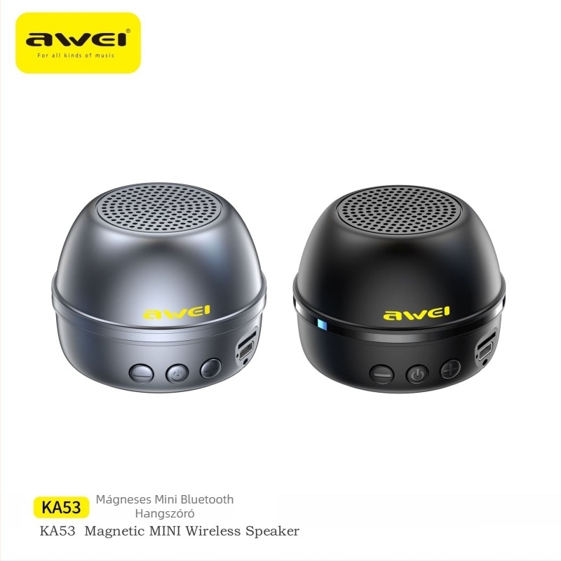 Awei mágneses mini Bluetooth hangszóró – 5W, hatótáv 10 m, 40 Hz–20 kHz, SNR ≥70 dB, 500–800 mAh akkumulátor