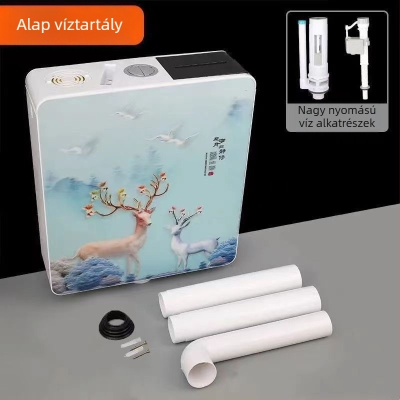 Fali öblítő tartály vécéhez, squat típushoz, víztakarékos, nagy áramlás, műanyag, SKALUN/Shang Karen