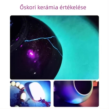 UV fluoreszcens detektáló zseblámpa bankjegyekhez, ékszerekhez és jáde-hez – ultraviola és kék fény, LED, újratölthető, legfeljebb 50 m hatótávolság, fényerő legfeljebb 100 lm