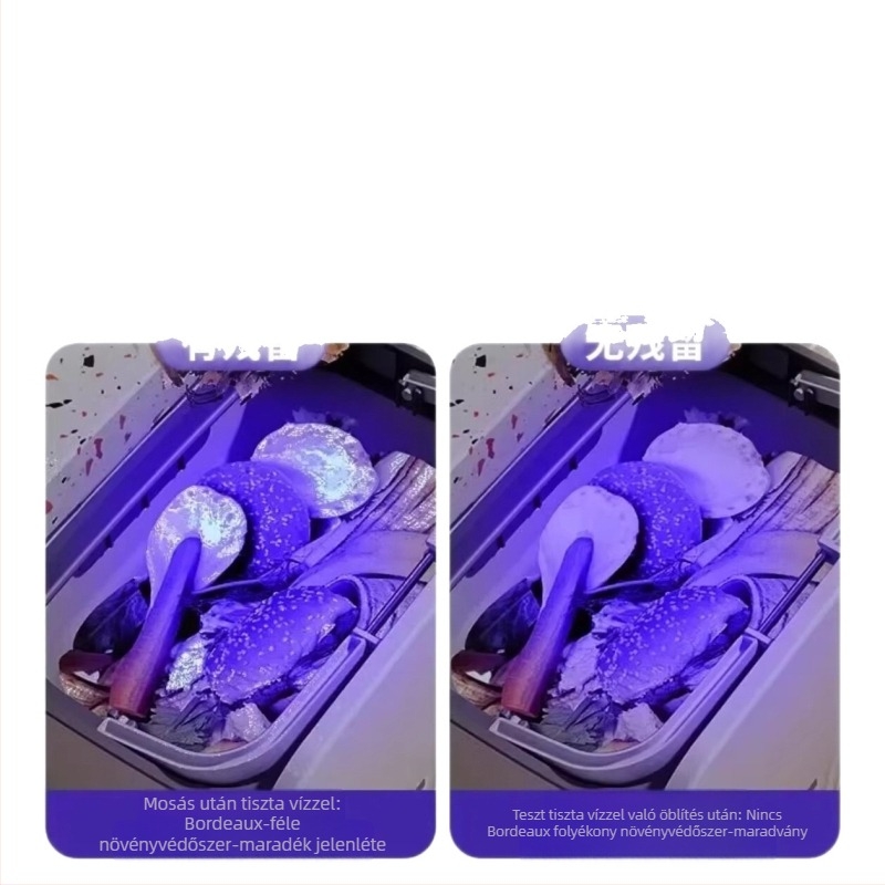 UV fluoreszcens detektáló zseblámpa bankjegyekhez, ékszerekhez és jáde-hez – ultraviola és kék fény, LED, újratölthető, legfeljebb 50 m hatótávolság, fényerő legfeljebb 100 lm