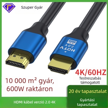 HDMI kábel 2.0 4K monitorokhoz és PC-khez, aranyozott csatlakozók, alumínium ötvözet burkolat