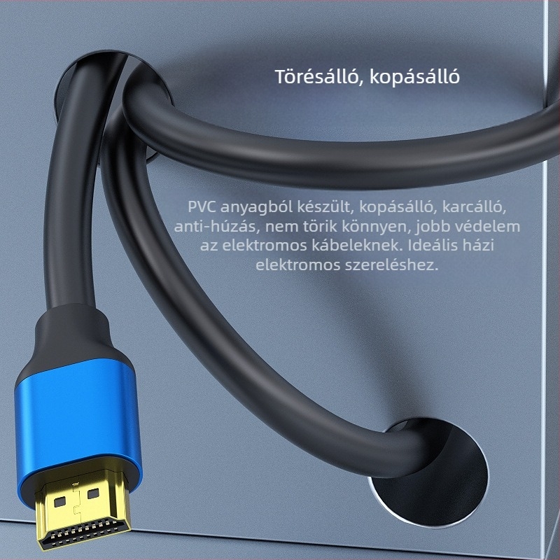 HDMI kábel 2.0 4K monitorokhoz és PC-khez, aranyozott csatlakozók, alumínium ötvözet burkolat